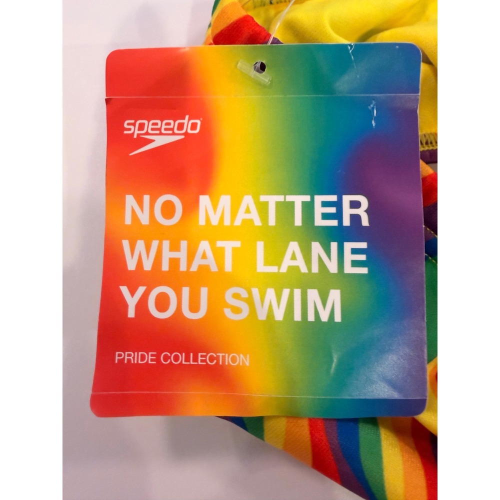 Speedo Mens Pride Collection Rainbow Tide Swim Briefs Eco Endurance Size 34 NEW - Picture 5 of 8